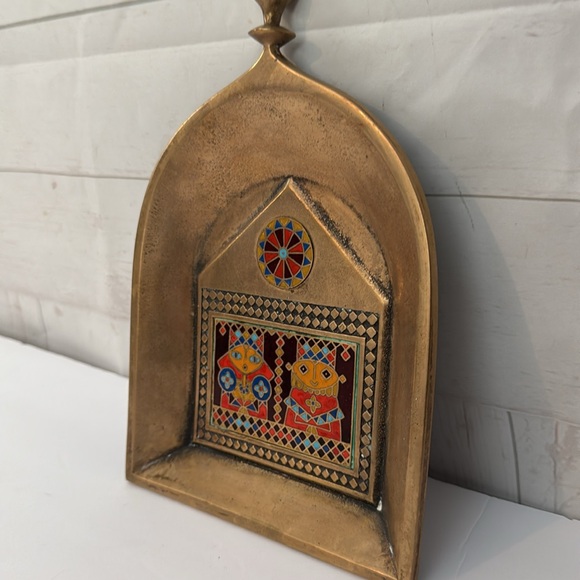 Vintage MCM Brass & Enamel Wall Plaque Elado Horvath Kinga - Picture 2 of 10